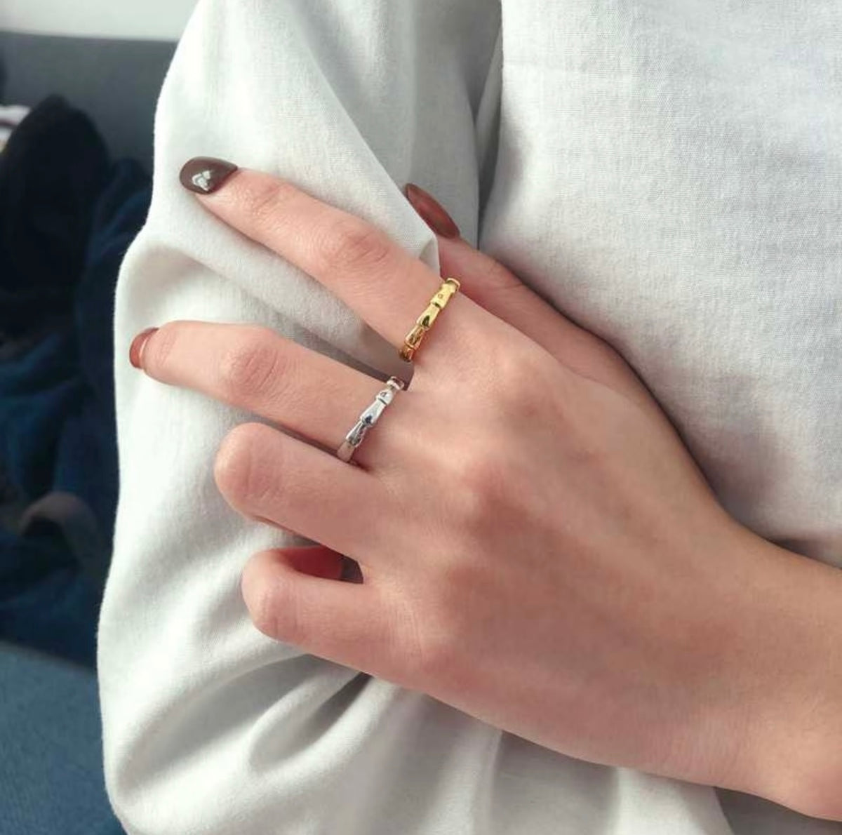 rose gold brass rose Ring for women - alternate angle view 8