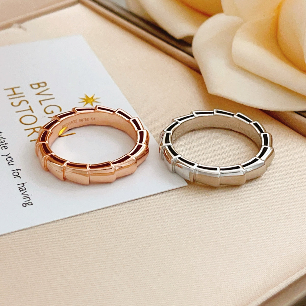rose gold brass rose Ring for women - product detail view