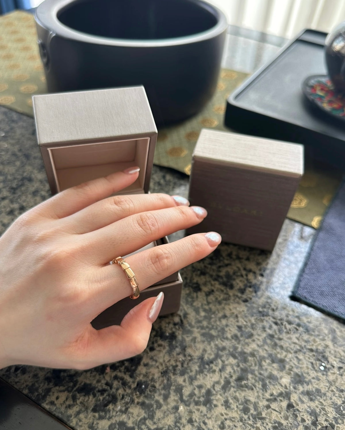 rose gold brass rose Ring for women - alternate angle view 11