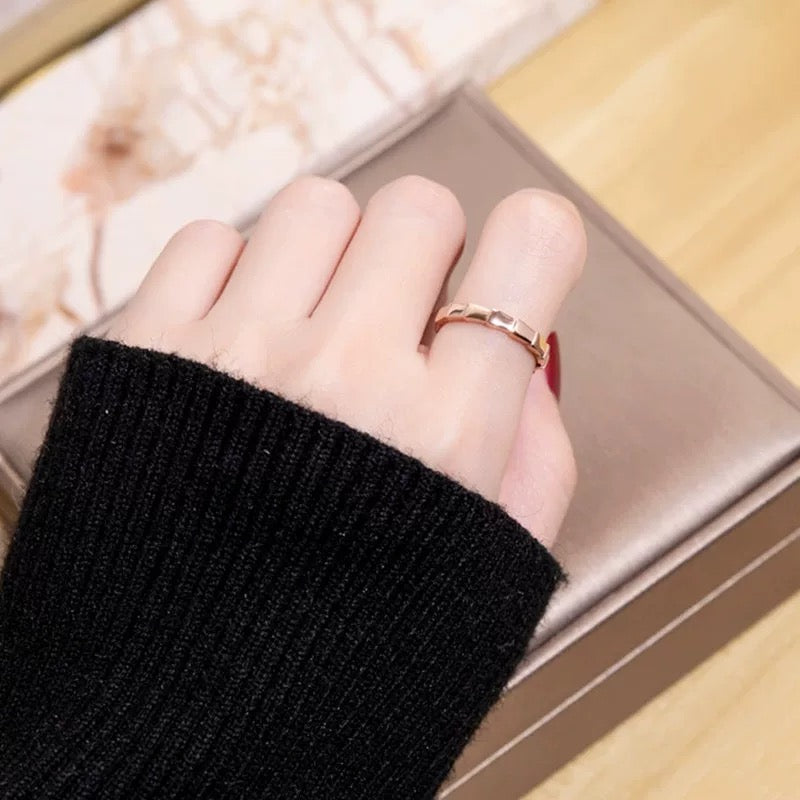 rose gold brass rose Ring for women - alternate angle view 6