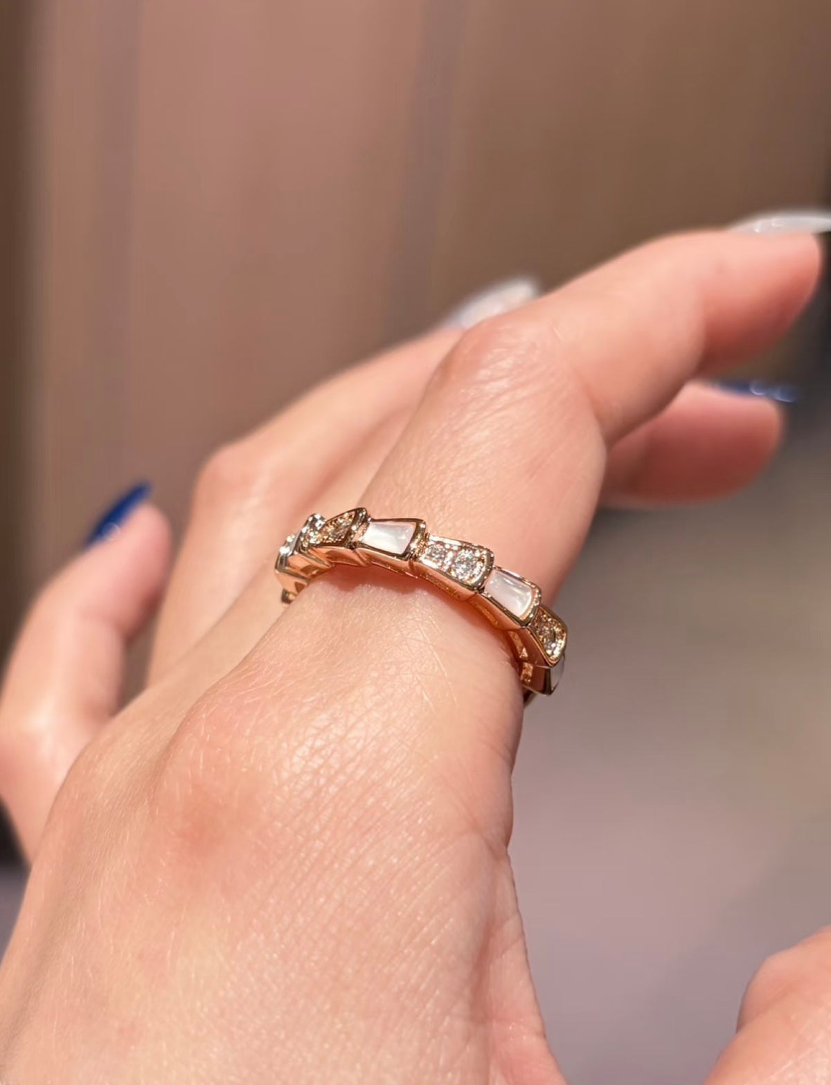 rose gold brass rose Ring for women - alternate angle view 10
