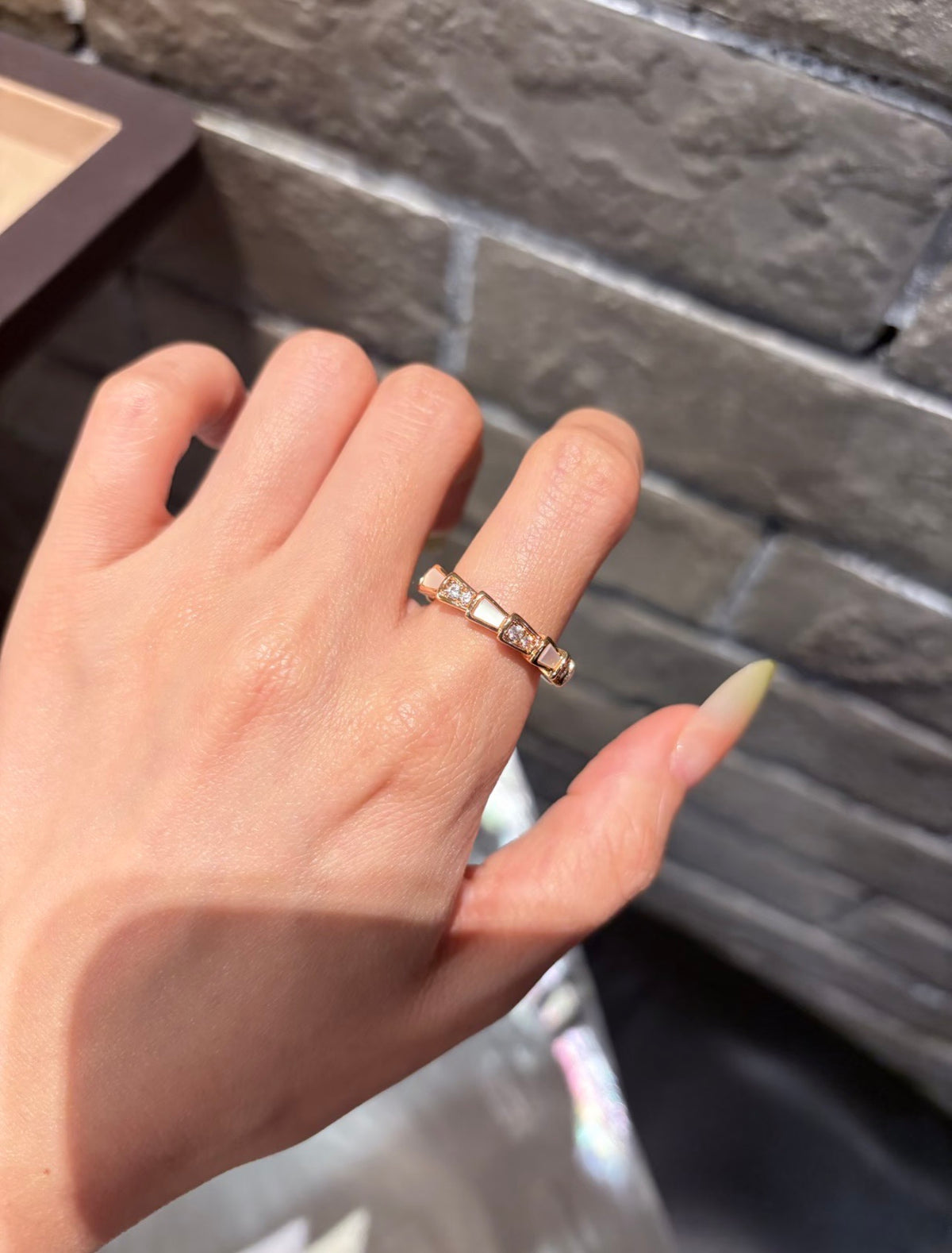 rose gold brass rose Ring for women - alternate angle view 8