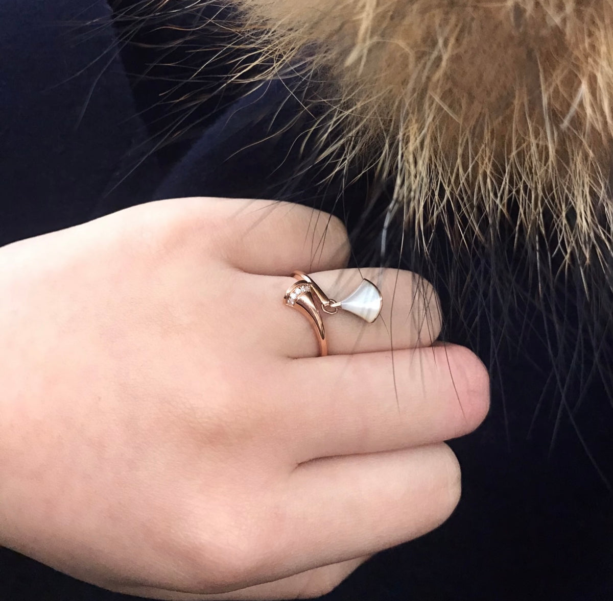 rose gold brass rose Ring for women - alternate angle view 12