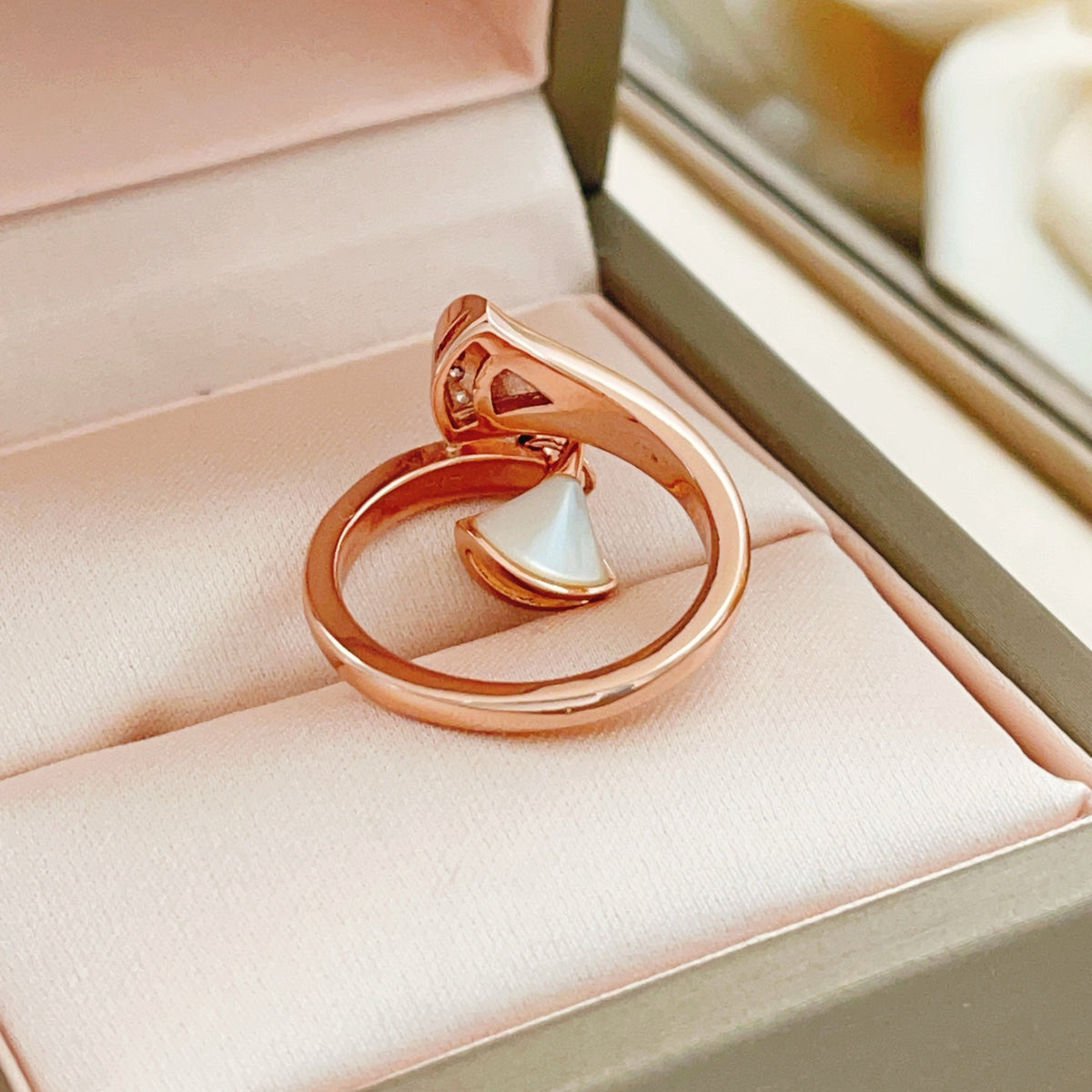 rose gold brass rose Ring for women - alternate angle view 7