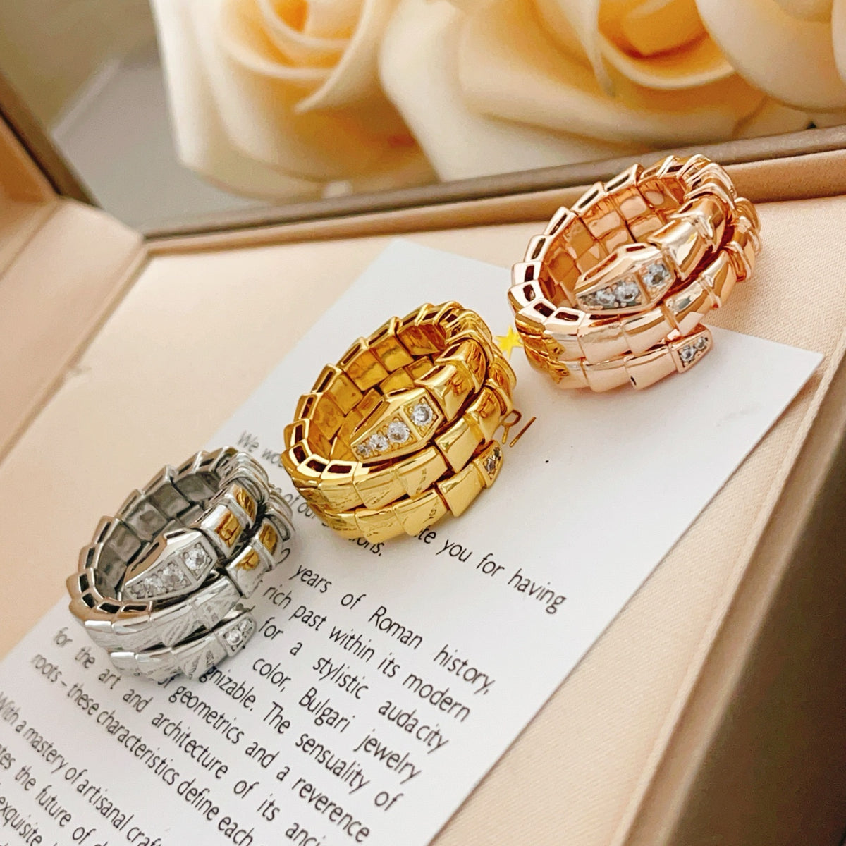 silver brass luxury Ring for women - alternate angle view 2