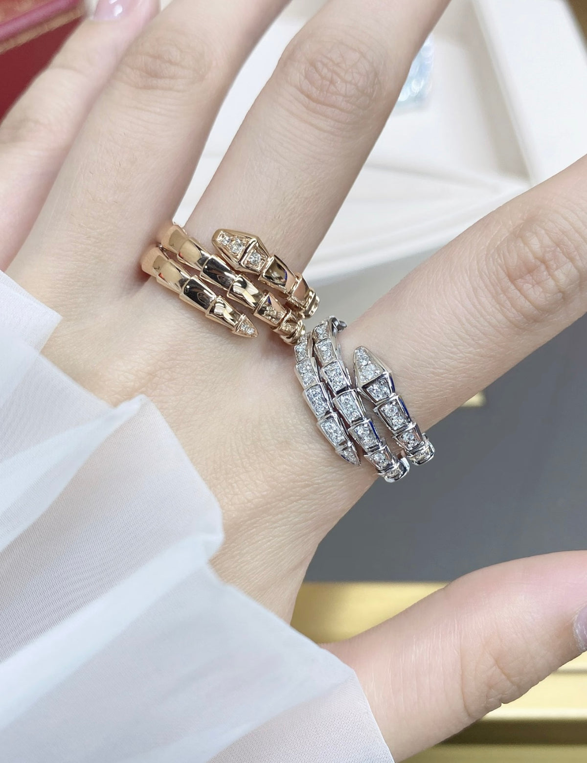 silver brass luxury Ring for women - alternate angle view 8