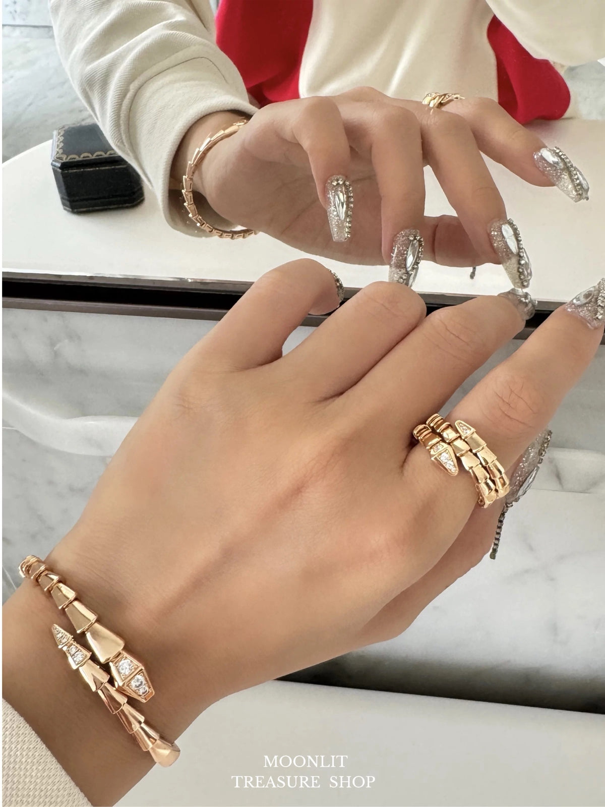 silver brass luxury Ring for women - alternate angle view 10