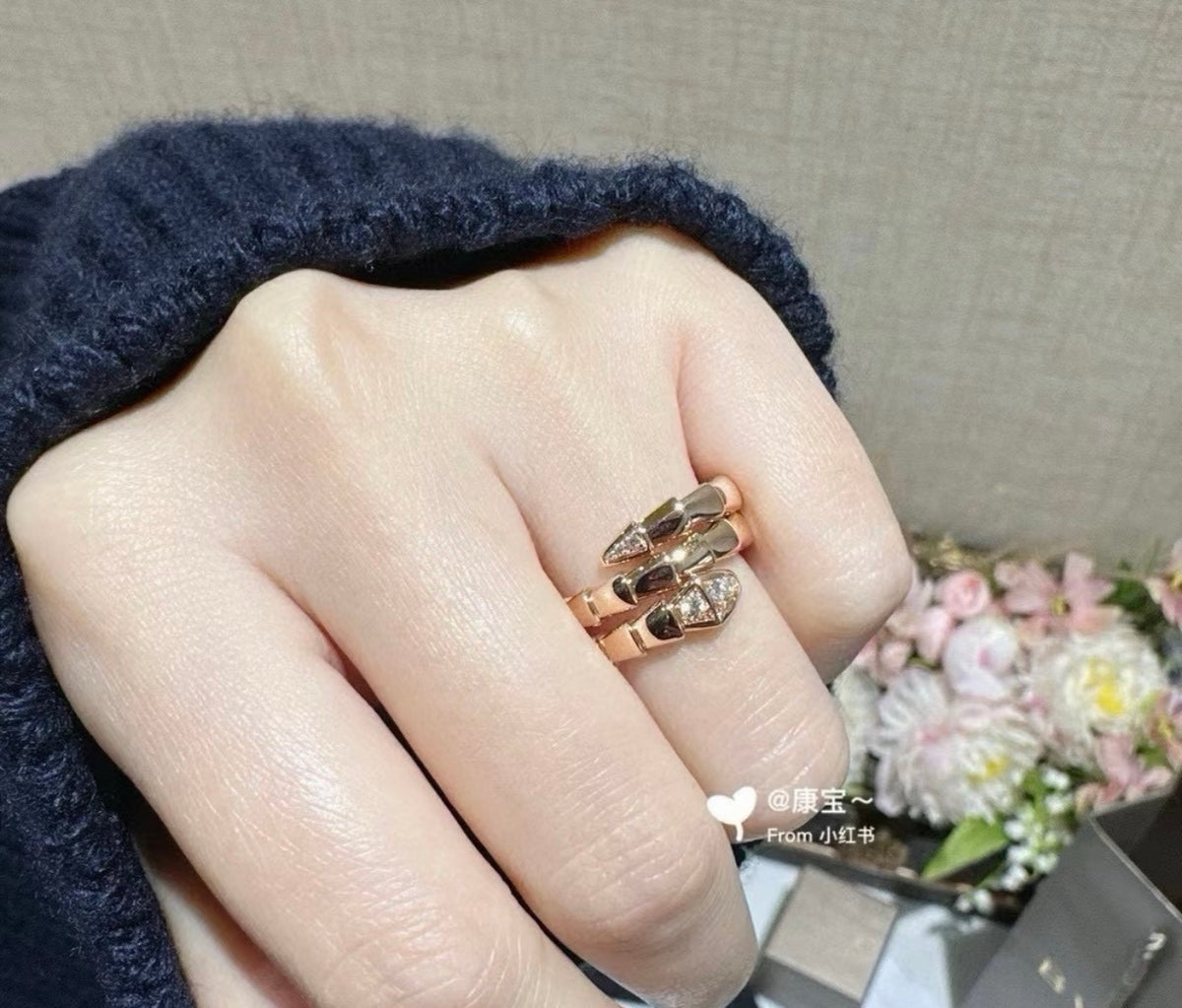 silver brass luxury Ring for women - alternate angle view 12