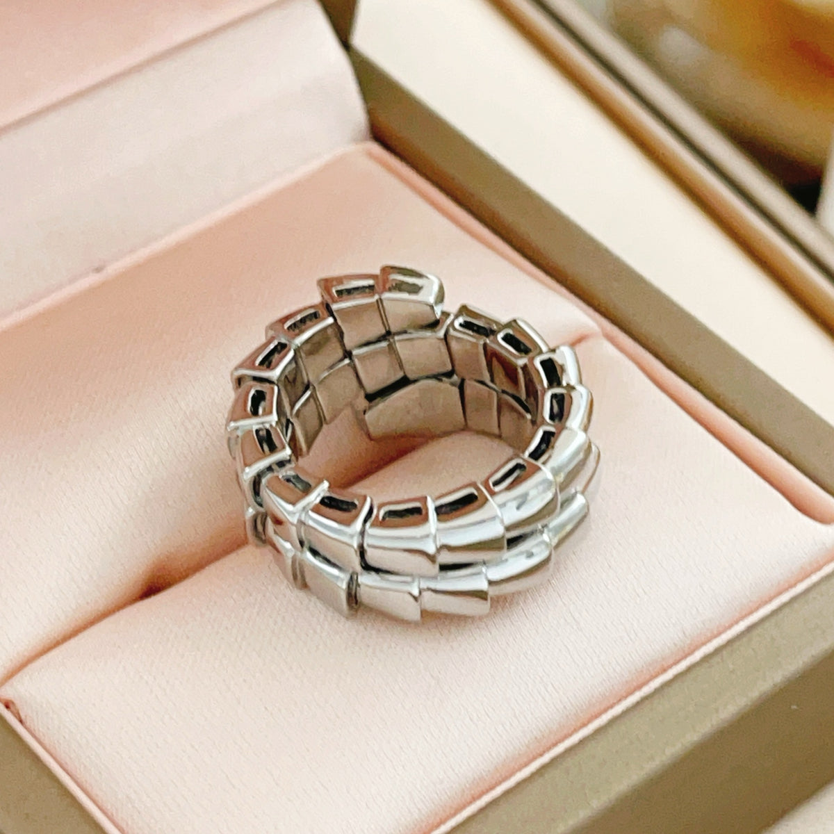 silver brass luxury Ring for women - alternate angle view 6