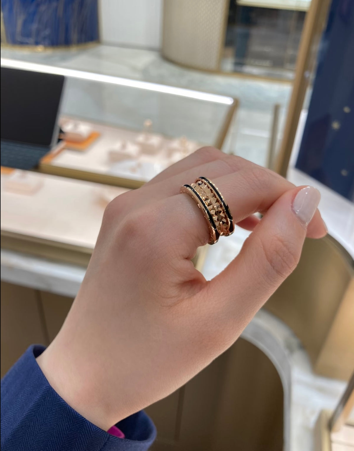 rose gold brass rose Ring for women - alternate angle view 12