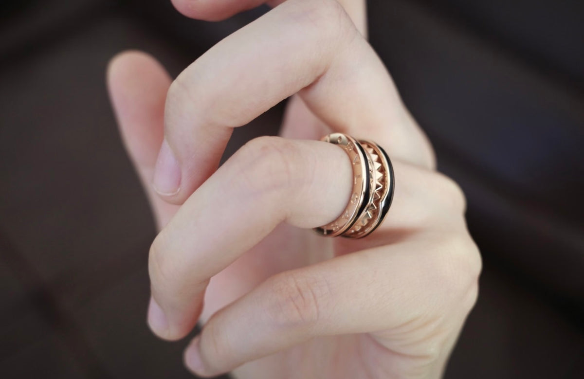 rose gold brass rose Ring for women - alternate angle view 6