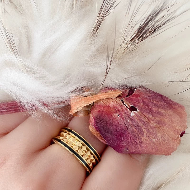rose gold brass rose Ring for women - alternate angle view 5
