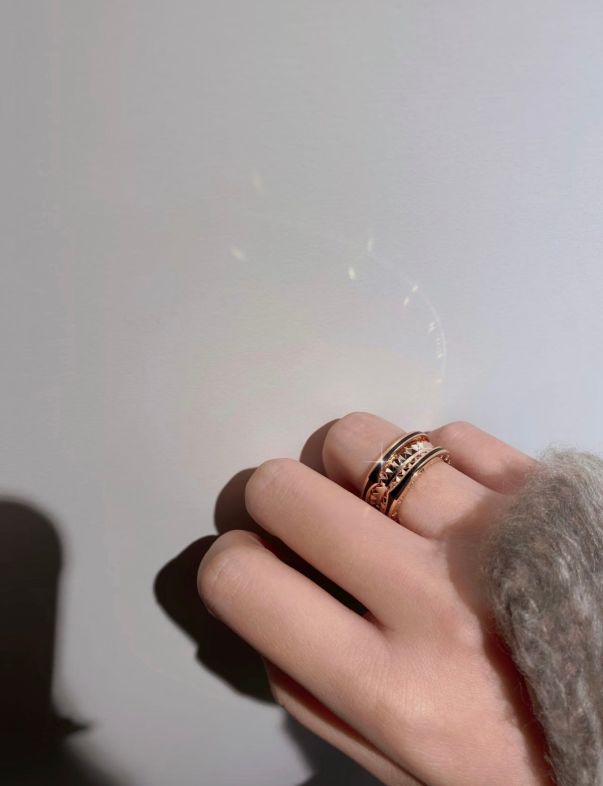 rose gold brass rose Ring for women - alternate angle view 9