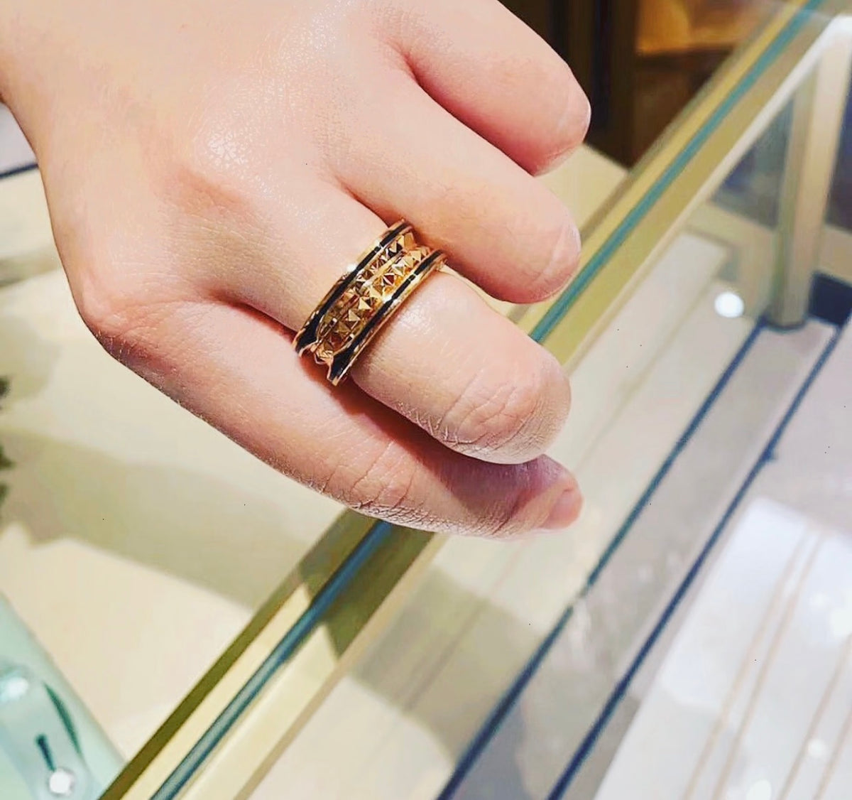 rose gold brass rose Ring for women - alternate angle view 11