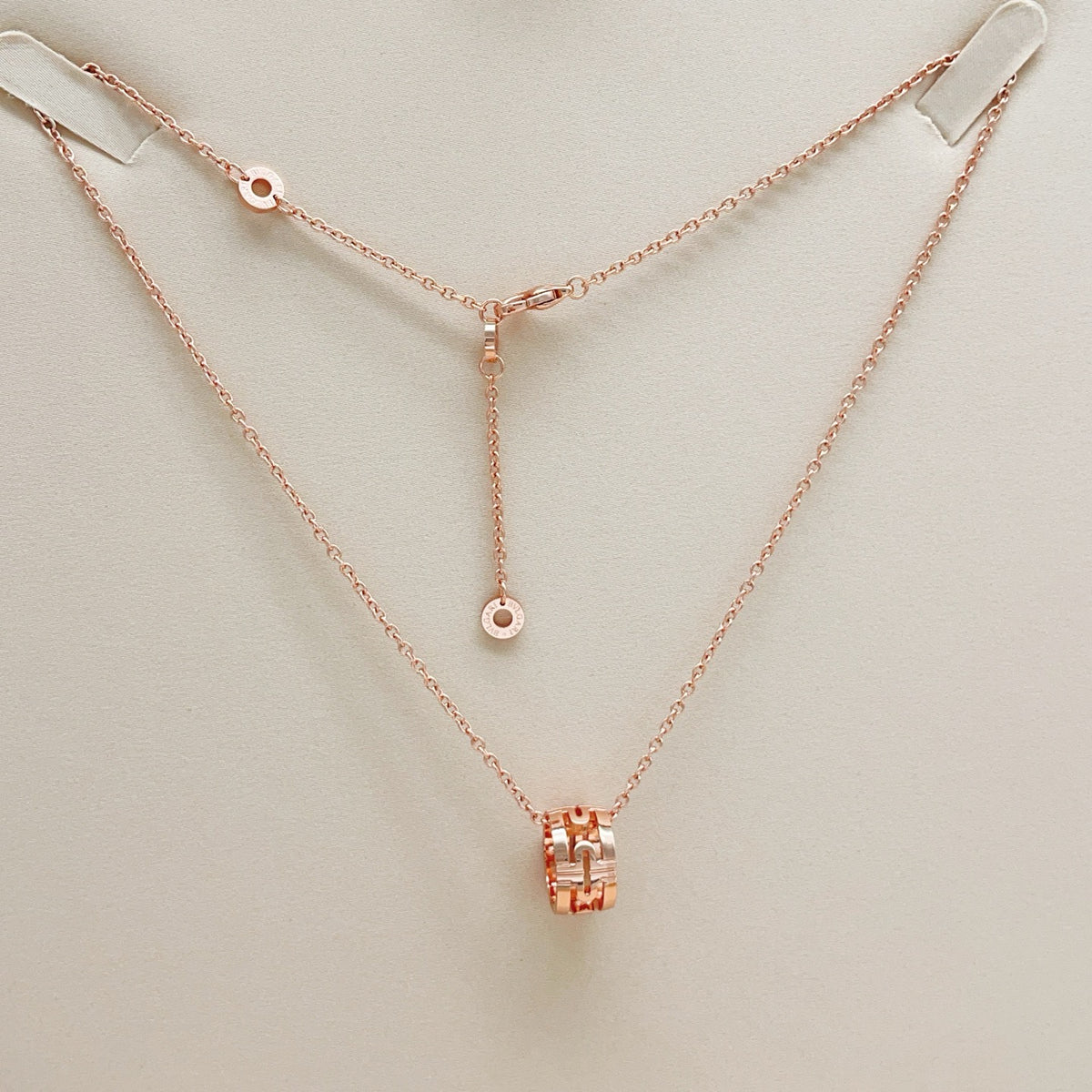 rose gold brass rose Necklace for women - alternate angle view 4