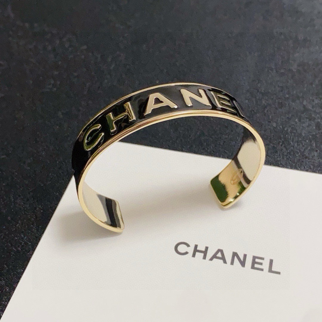 black and white letter Bangle for women - alternate angle view 7