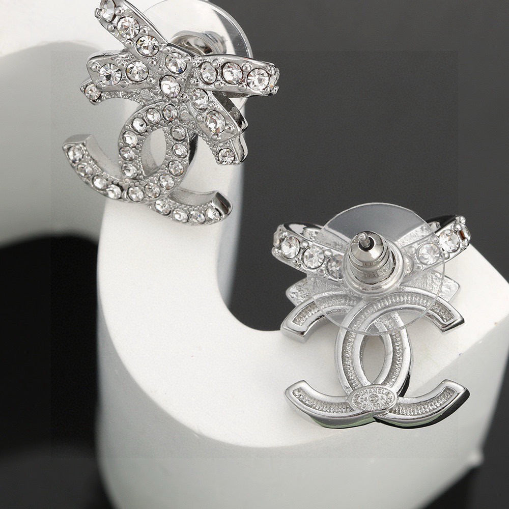 silver 925 sterling silver butterfly Stud Earrings for women - alternate angle view 5