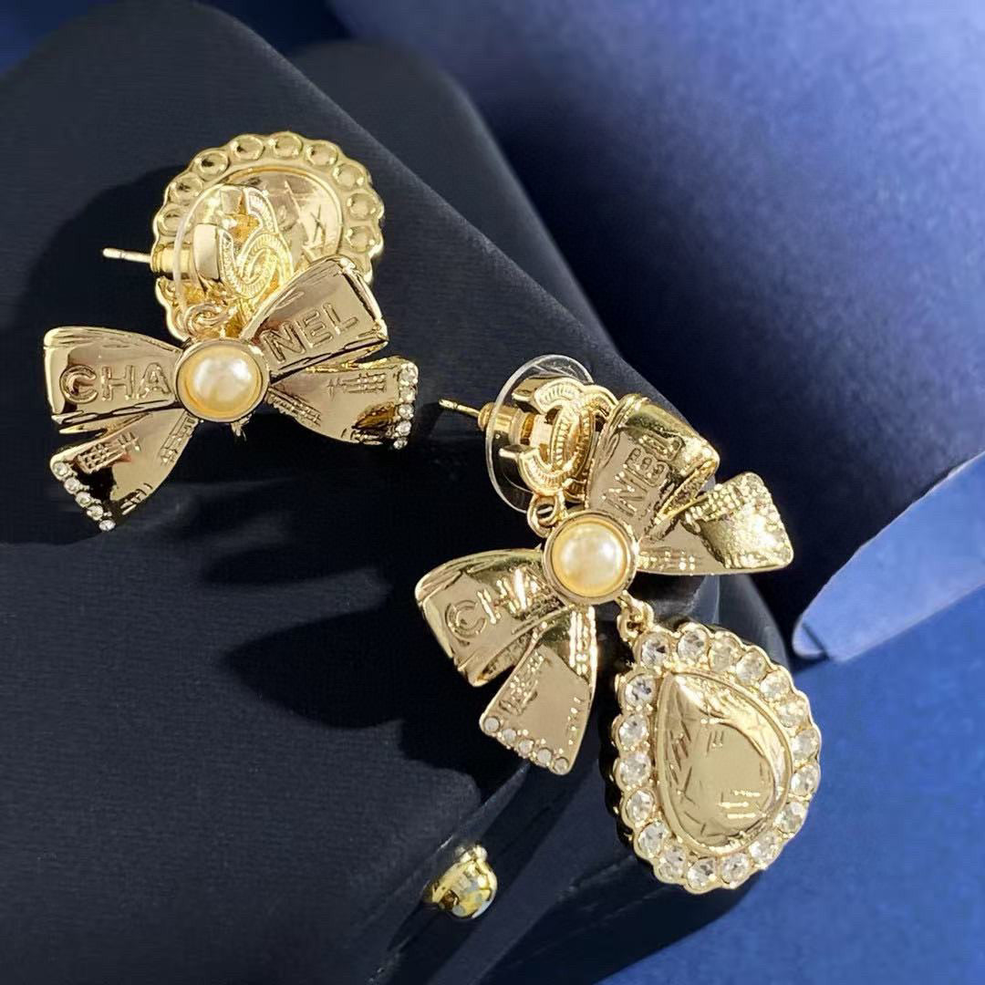 gold butterfly Stud Earrings for women - alternate angle view 5