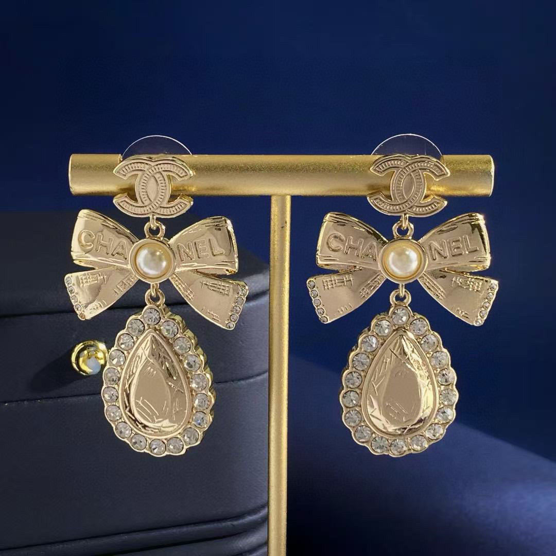 gold butterfly Stud Earrings for women - alternate angle view 3