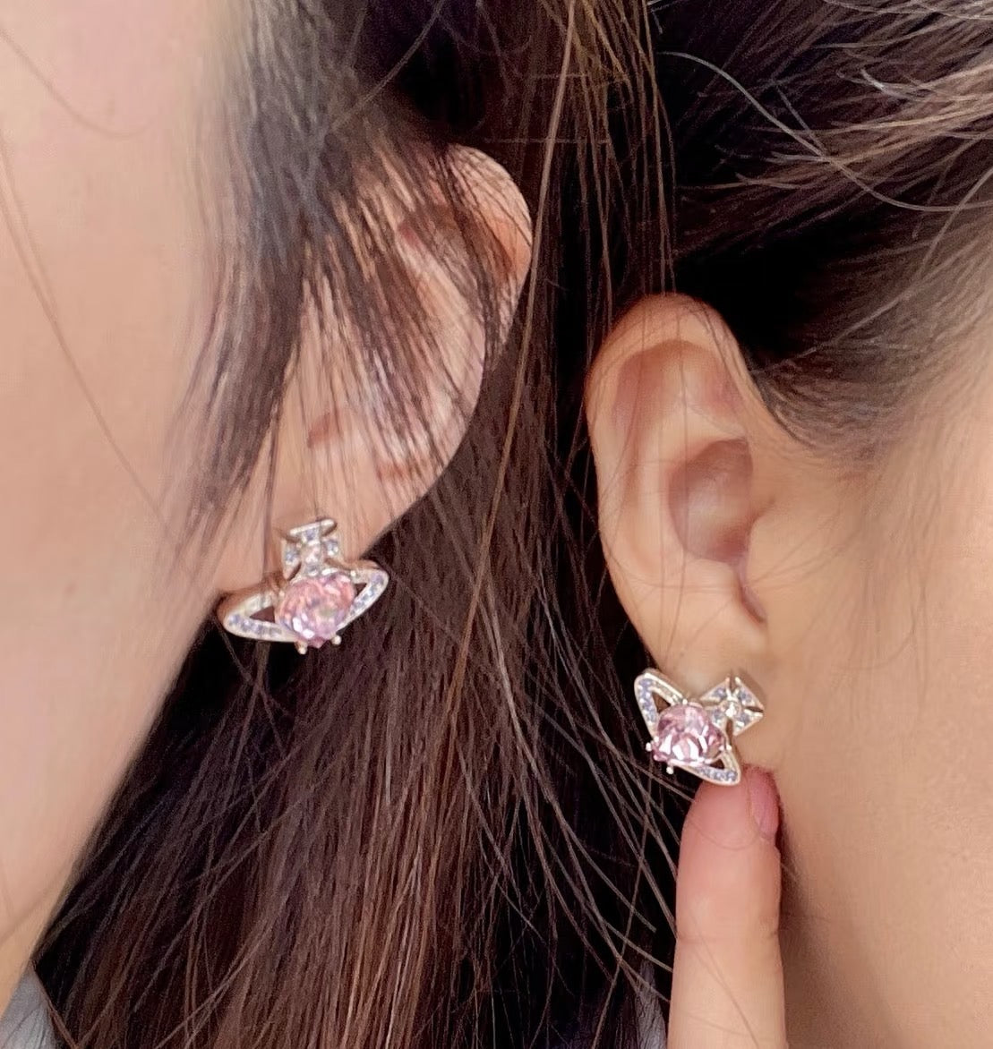 pink pearl Jewelry Set for women - product detail view
