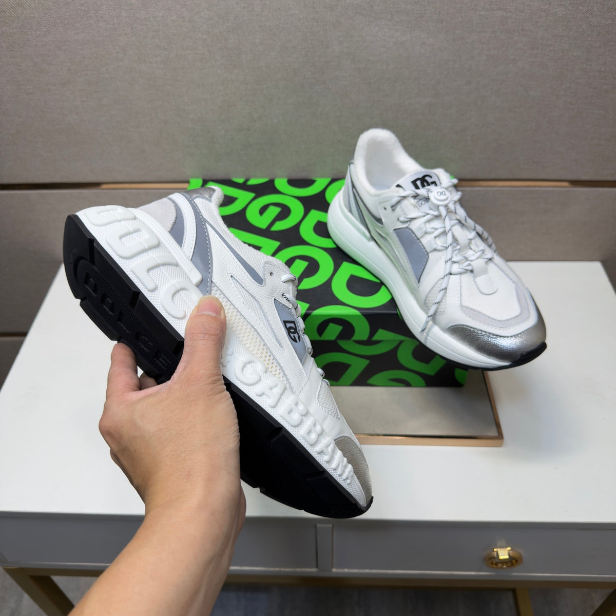 Dolce & Gabbana DG Men's Multi-Material Casual Sneakers 4 Colors