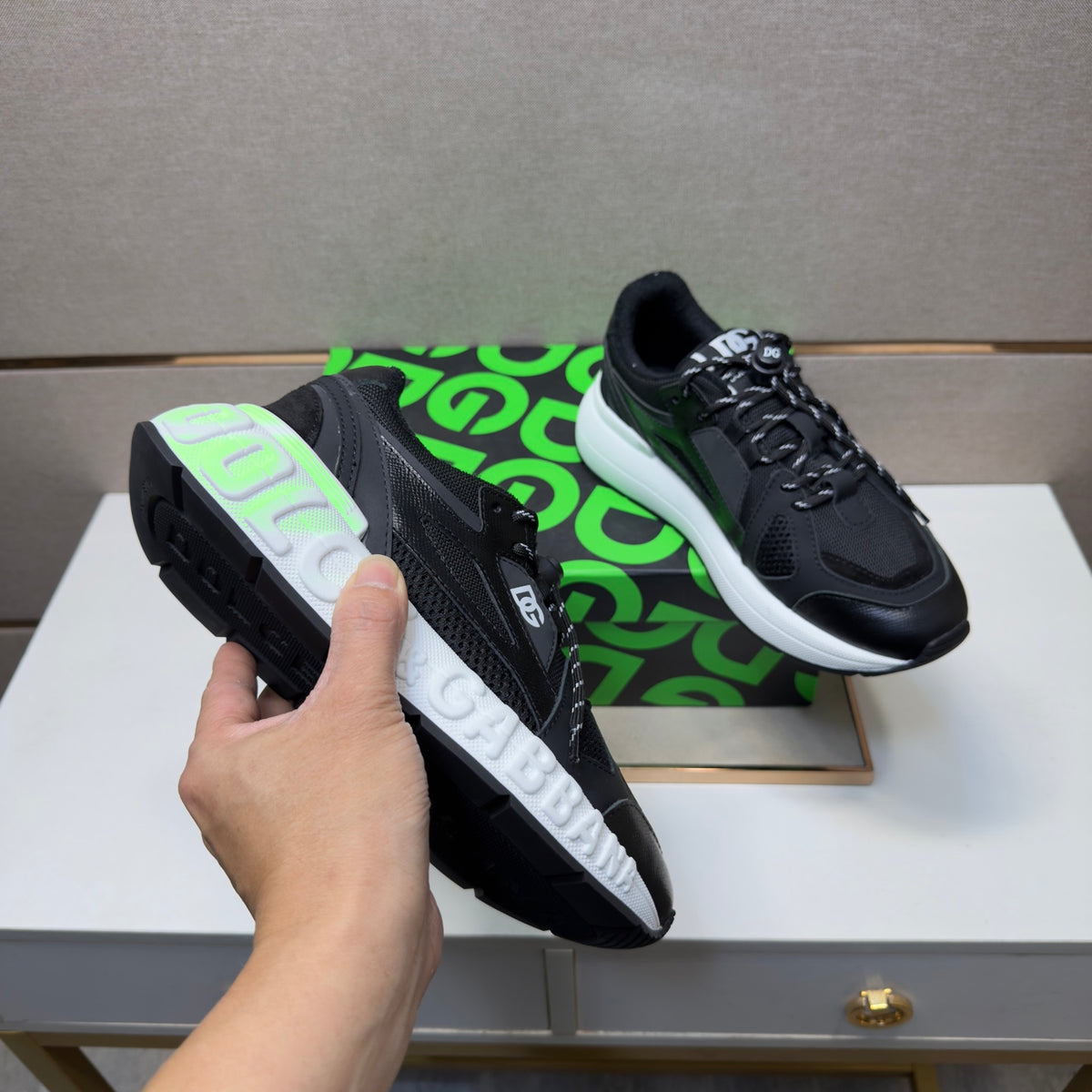 Dolce & Gabbana DG Men's Multi-Material Casual Sneakers 4 Colors
