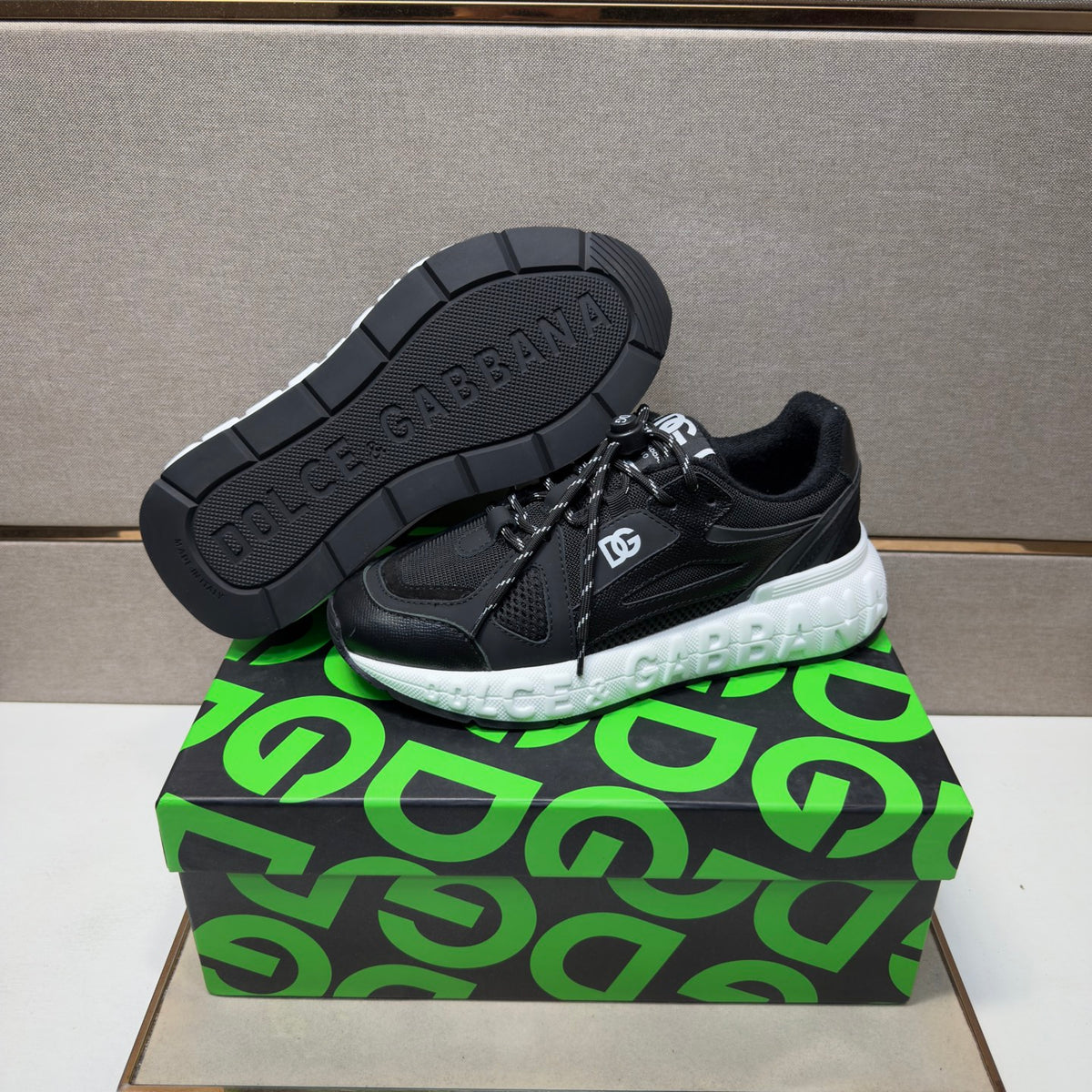 Dolce & Gabbana DG Men's Multi-Material Casual Sneakers 4 Colors