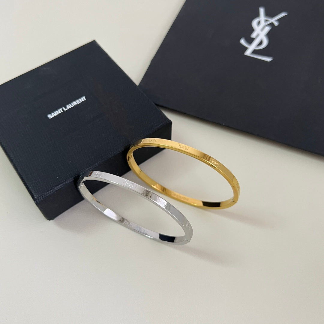yellow brass elegant Bangle for women - product detail view