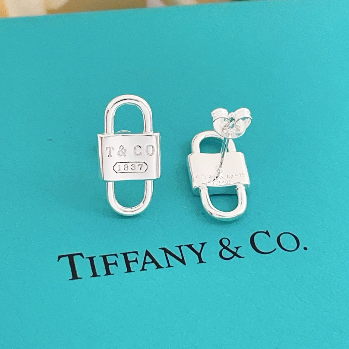 silver brass luxury Stud Earrings for women - alternate angle view 2