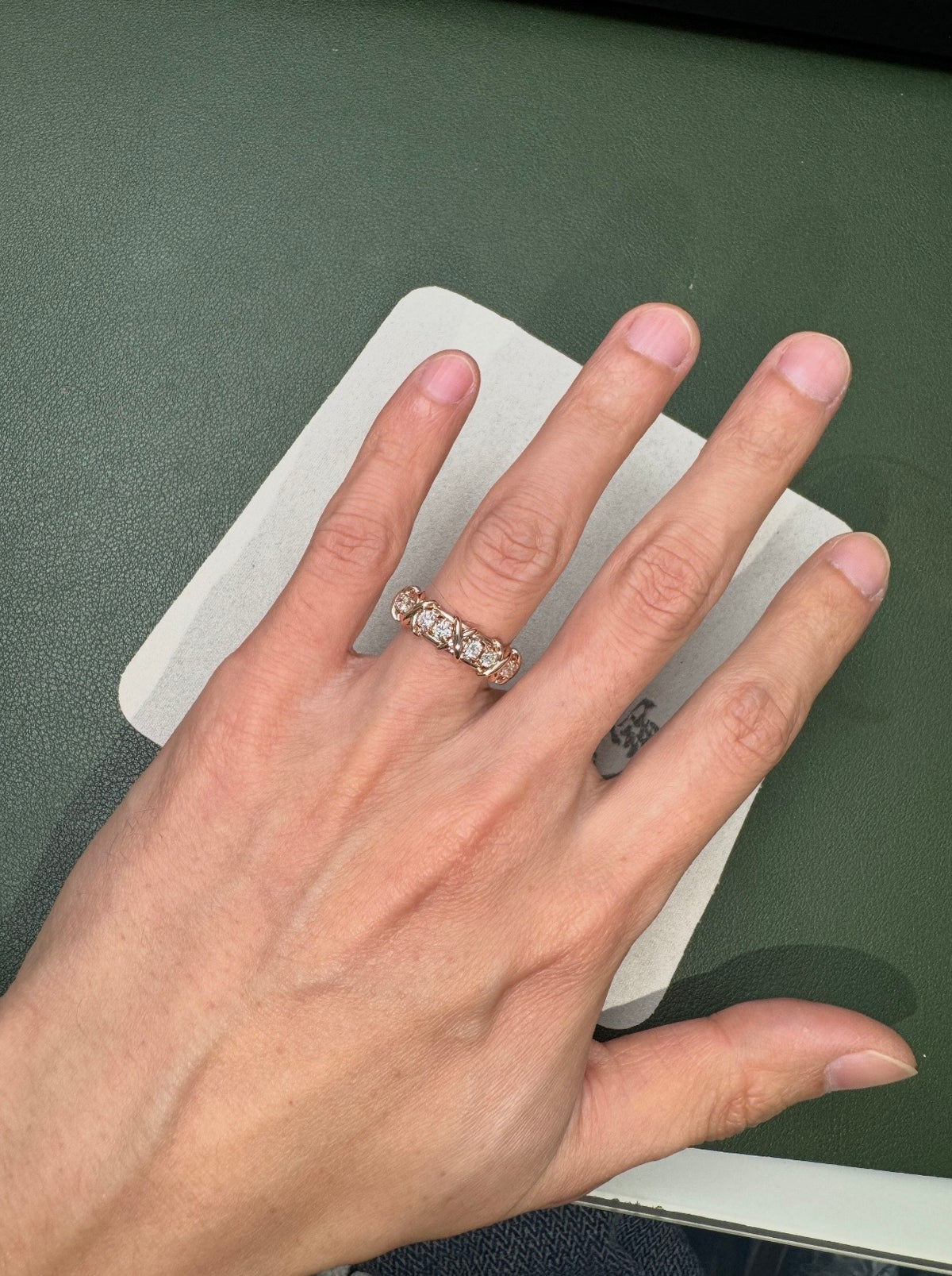 rose gold brass rose Ring for women - alternate angle view 9