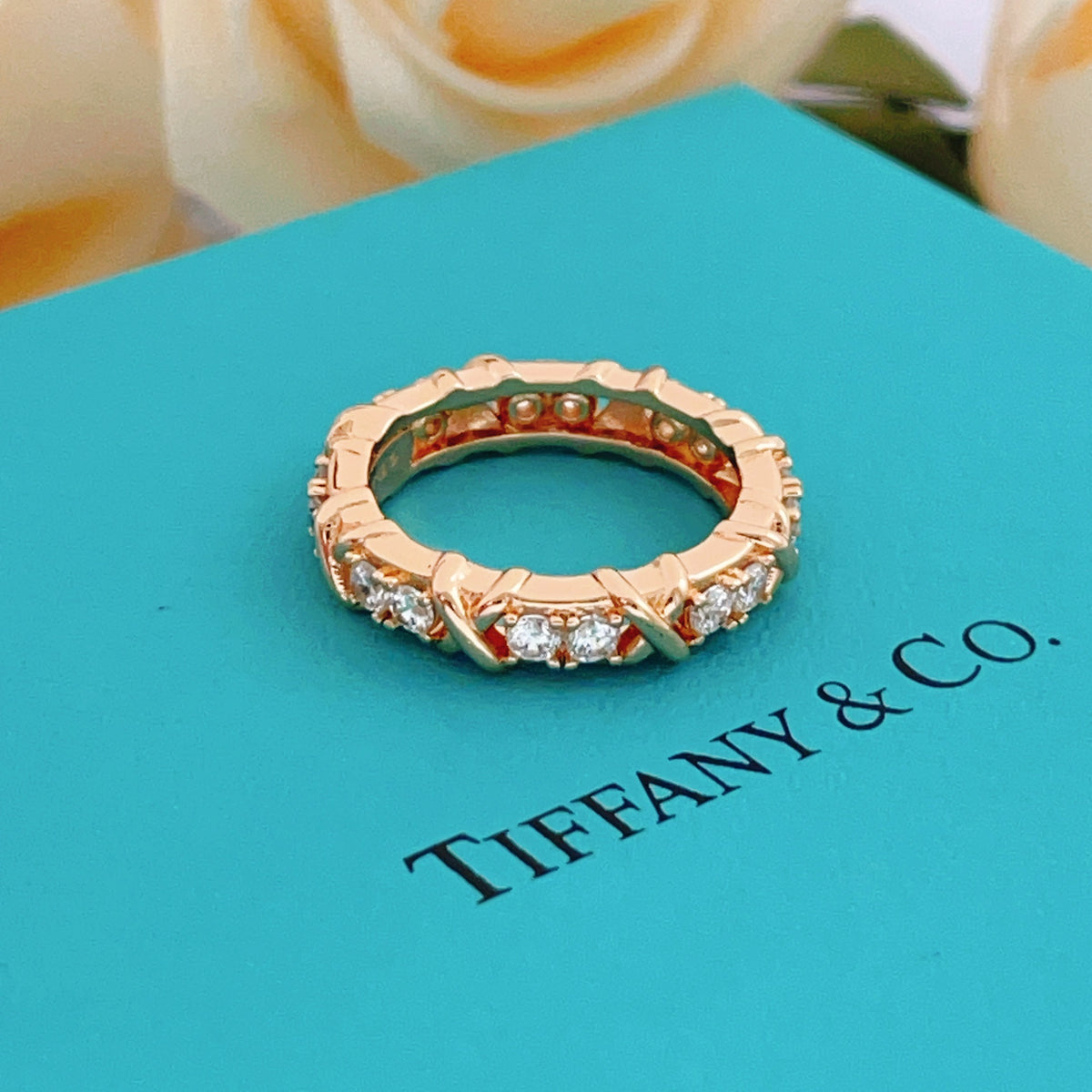 rose gold brass rose Ring for women - product detail view