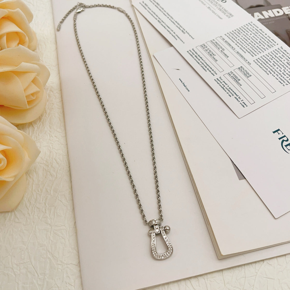 silver brass tassel Necklace for women - alternate angle view 4