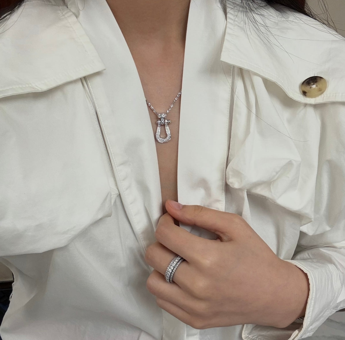 silver brass tassel Necklace for women - alternate angle view 9
