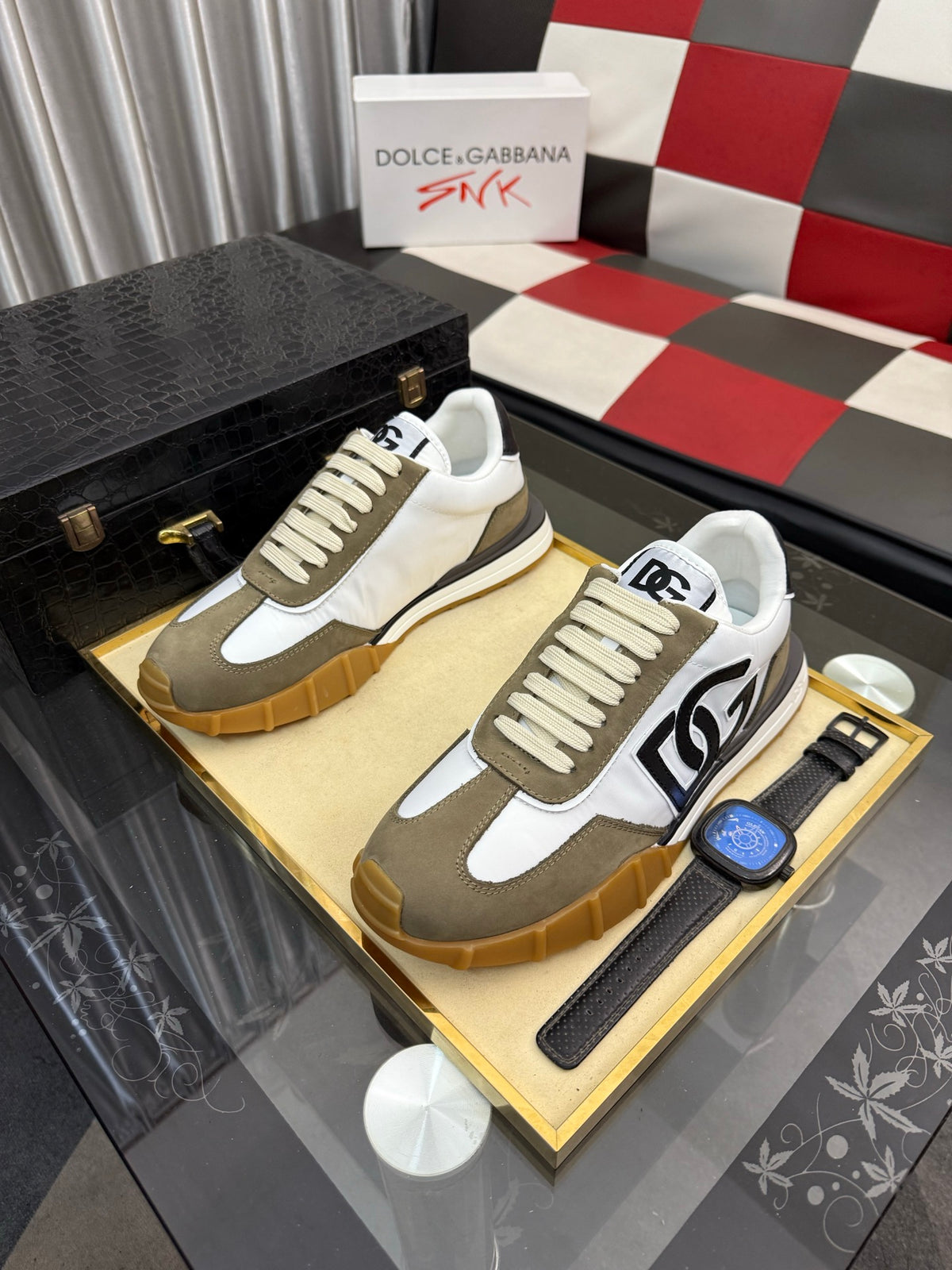 Dolce & Gabbana DG Silk Calfskin & Nubuck Casual Sneakers