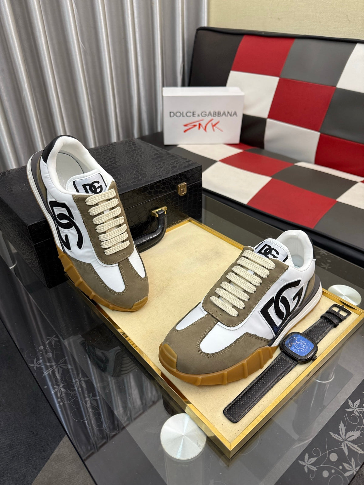 Dolce & Gabbana DG Silk Calfskin & Nubuck Casual Sneakers