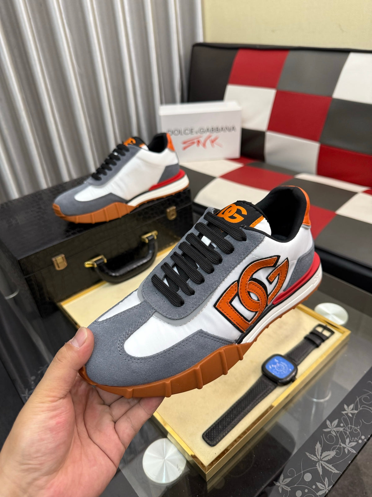 Dolce & Gabbana DG Silk Calfskin & Nubuck Casual Sneakers