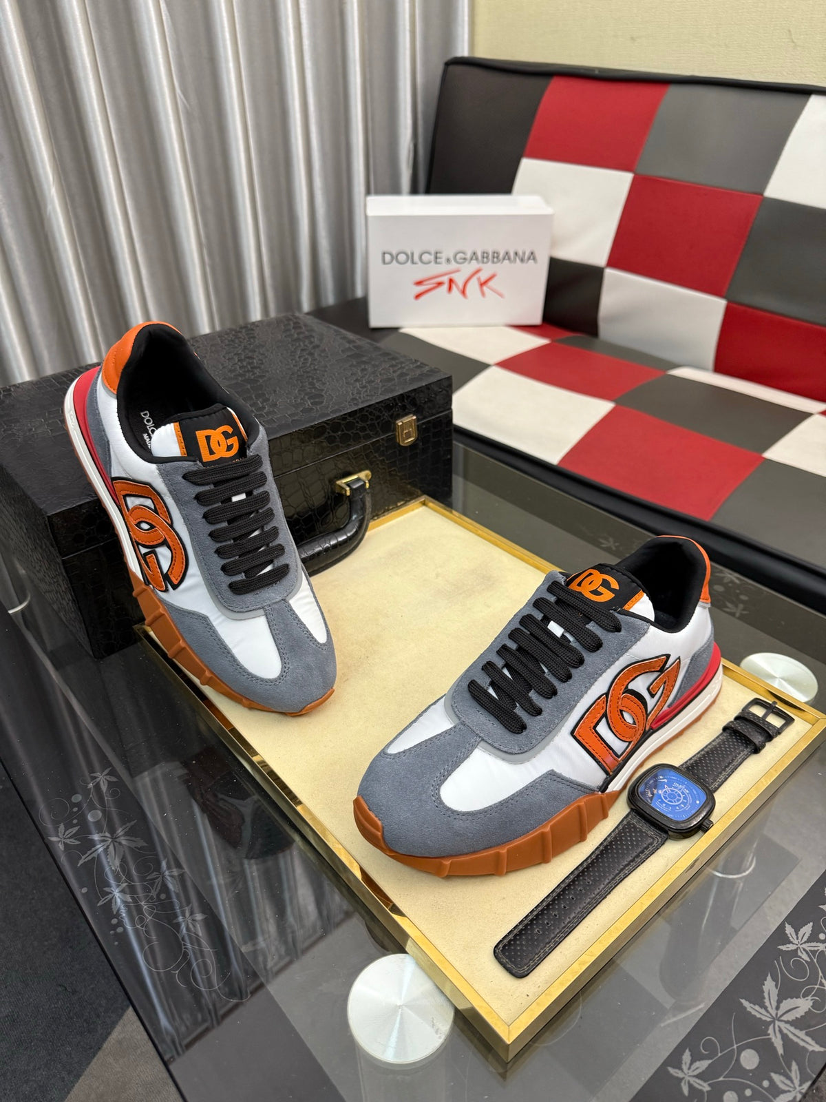 Dolce & Gabbana DG Silk Calfskin & Nubuck Casual Sneakers