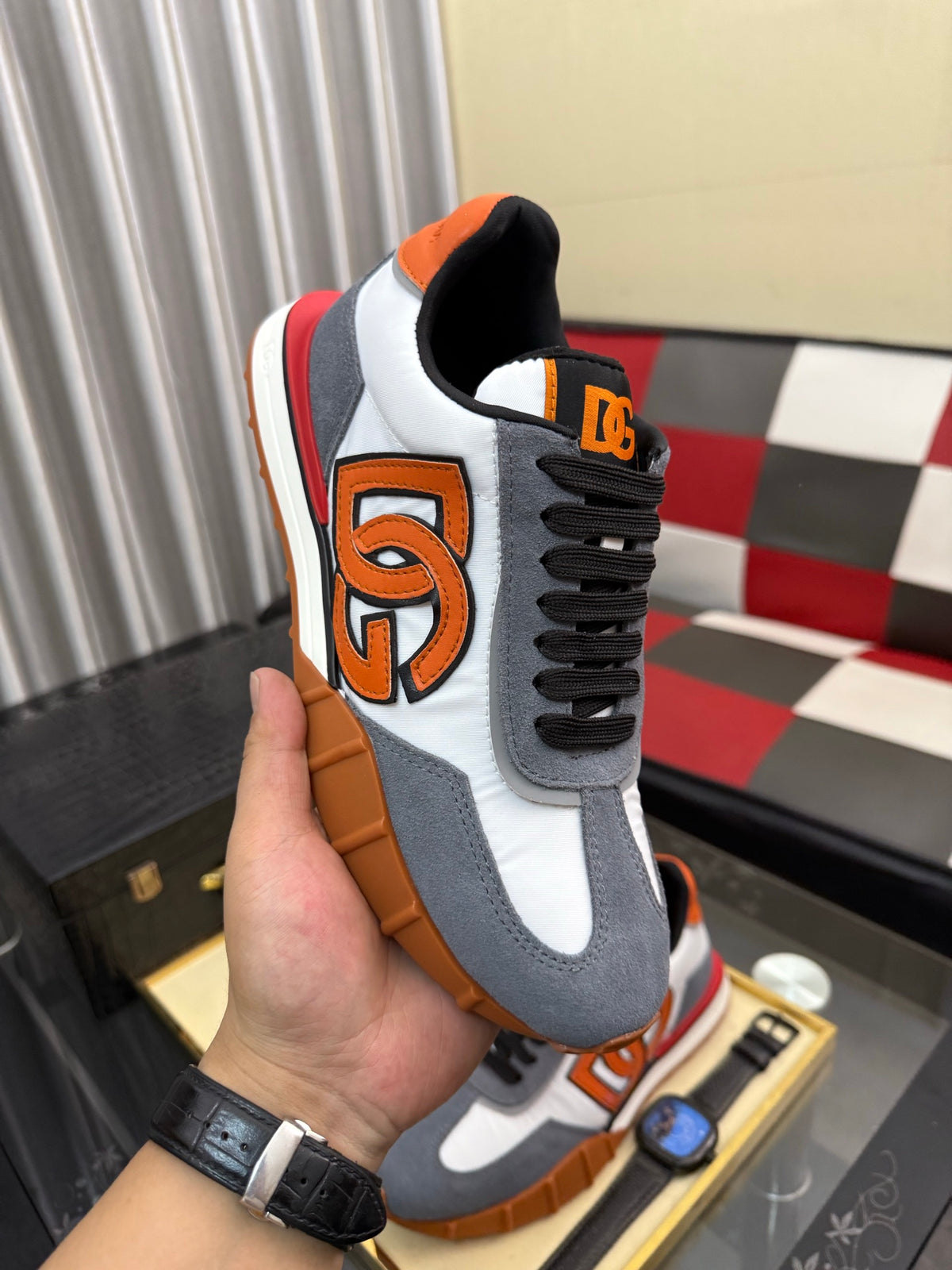 Dolce & Gabbana DG Silk Calfskin & Nubuck Casual Sneakers