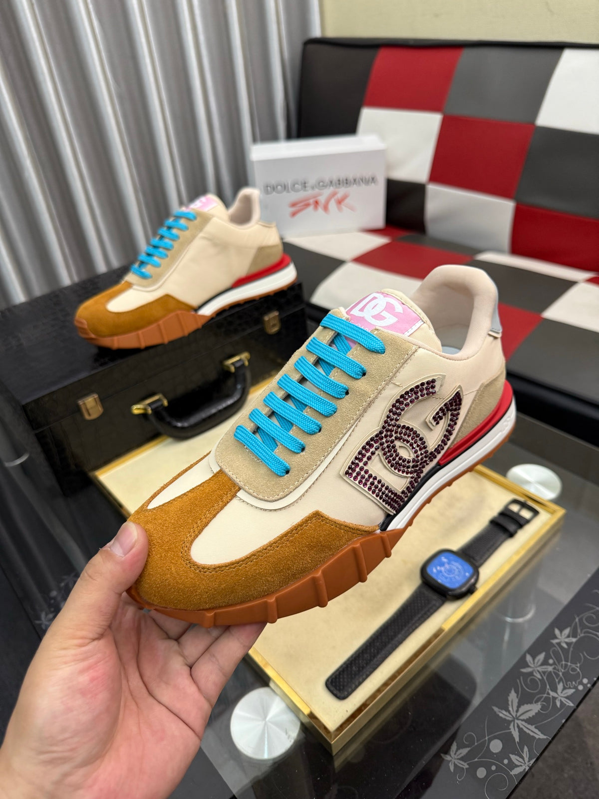 Dolce & Gabbana DG Silk Calfskin & Nubuck Casual Sneakers