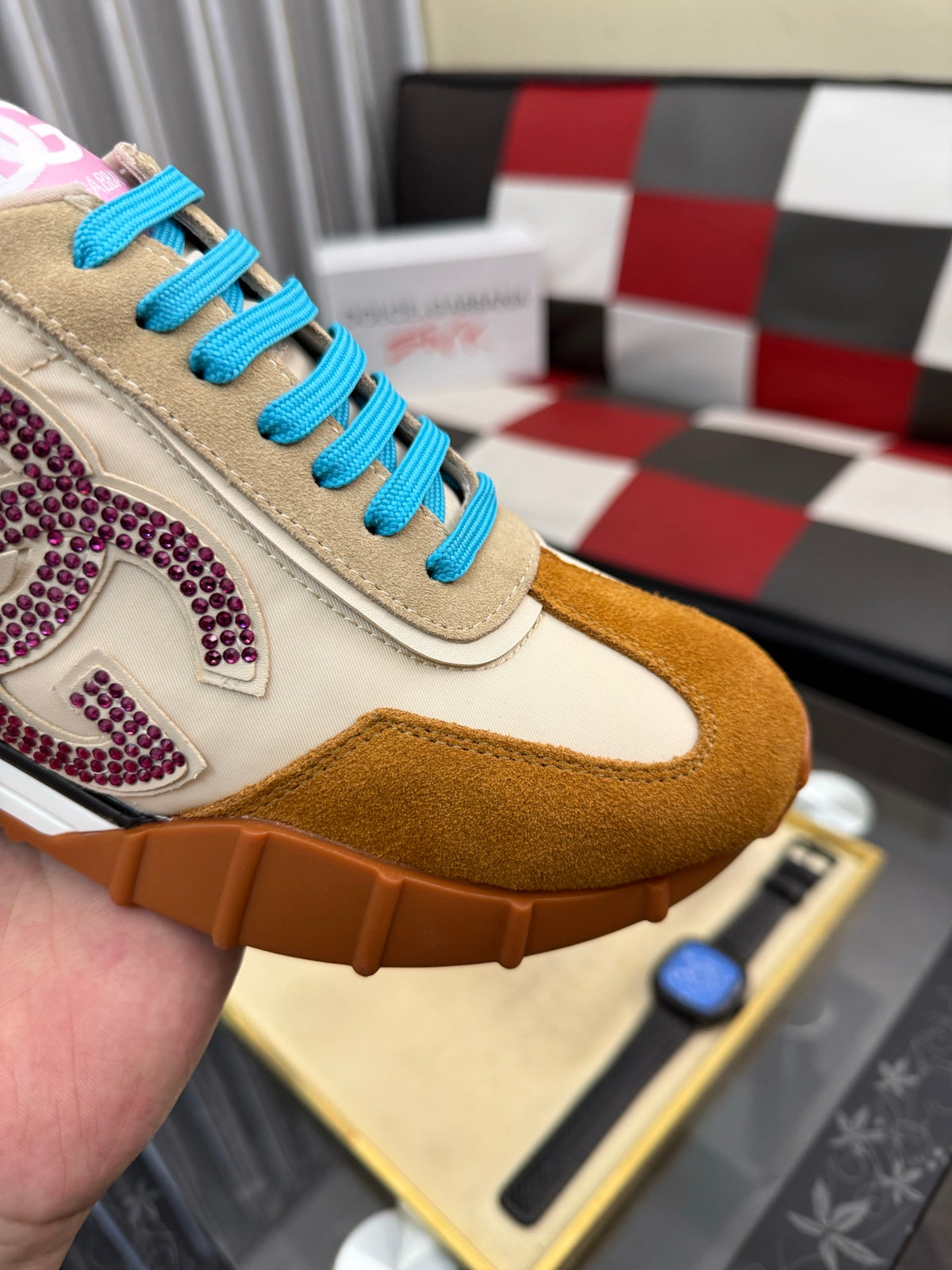 Dolce & Gabbana DG Silk Calfskin & Nubuck Casual Sneakers