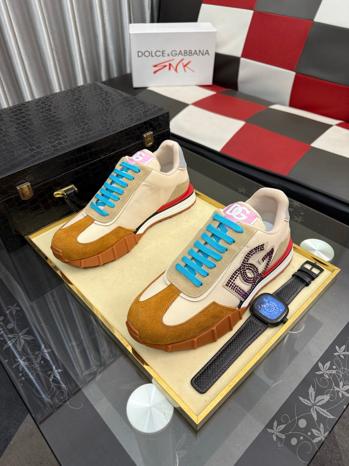 Dolce & Gabbana DG Silk Calfskin & Nubuck Casual Sneakers