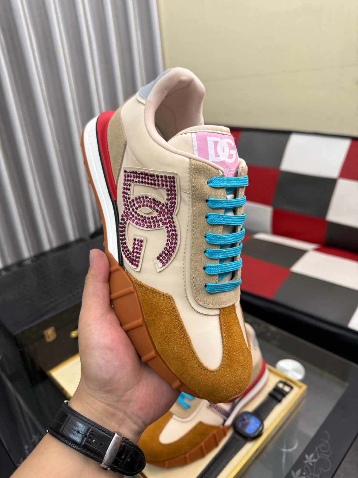 Dolce & Gabbana DG Silk Calfskin & Nubuck Casual Sneakers