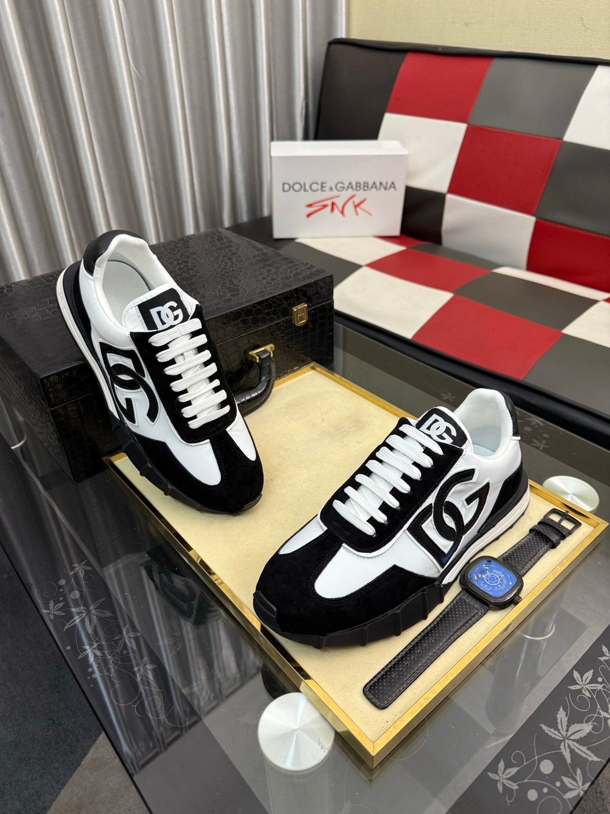 Dolce & Gabbana DG Silk Calfskin & Nubuck Casual Sneakers