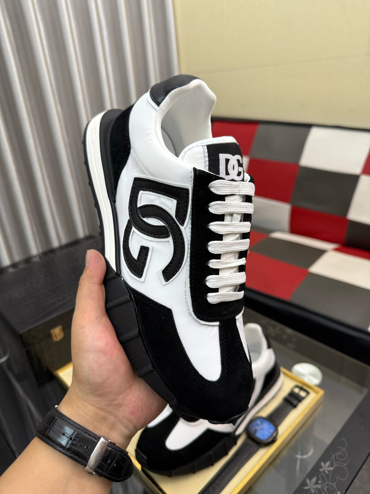 Dolce & Gabbana DG Silk Calfskin & Nubuck Casual Sneakers