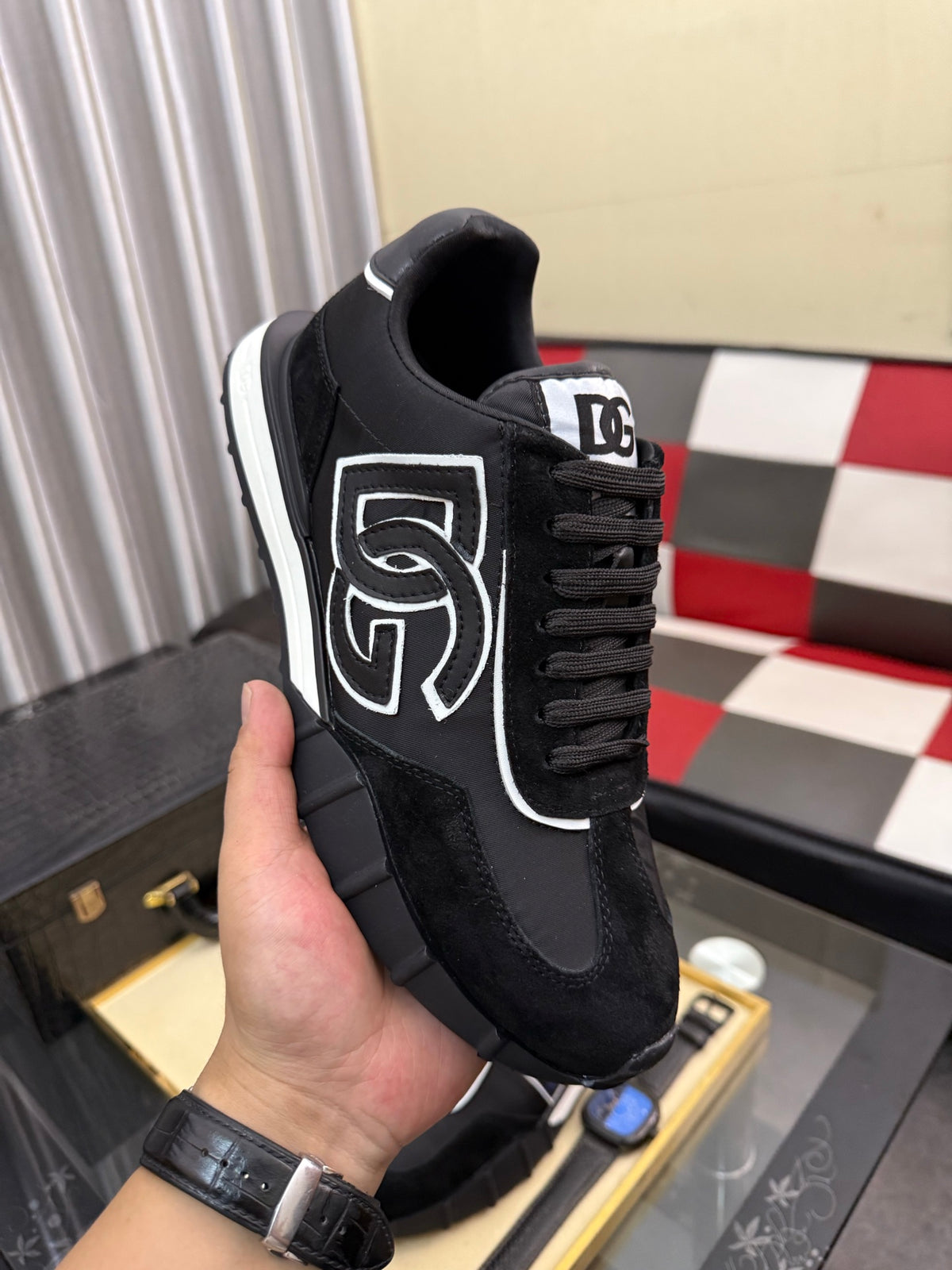 Dolce & Gabbana DG Silk Calfskin & Nubuck Casual Sneakers