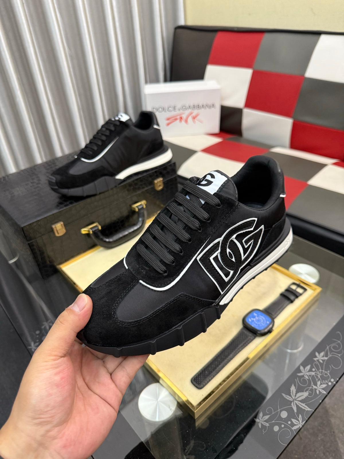 Dolce & Gabbana DG Silk Calfskin & Nubuck Casual Sneakers