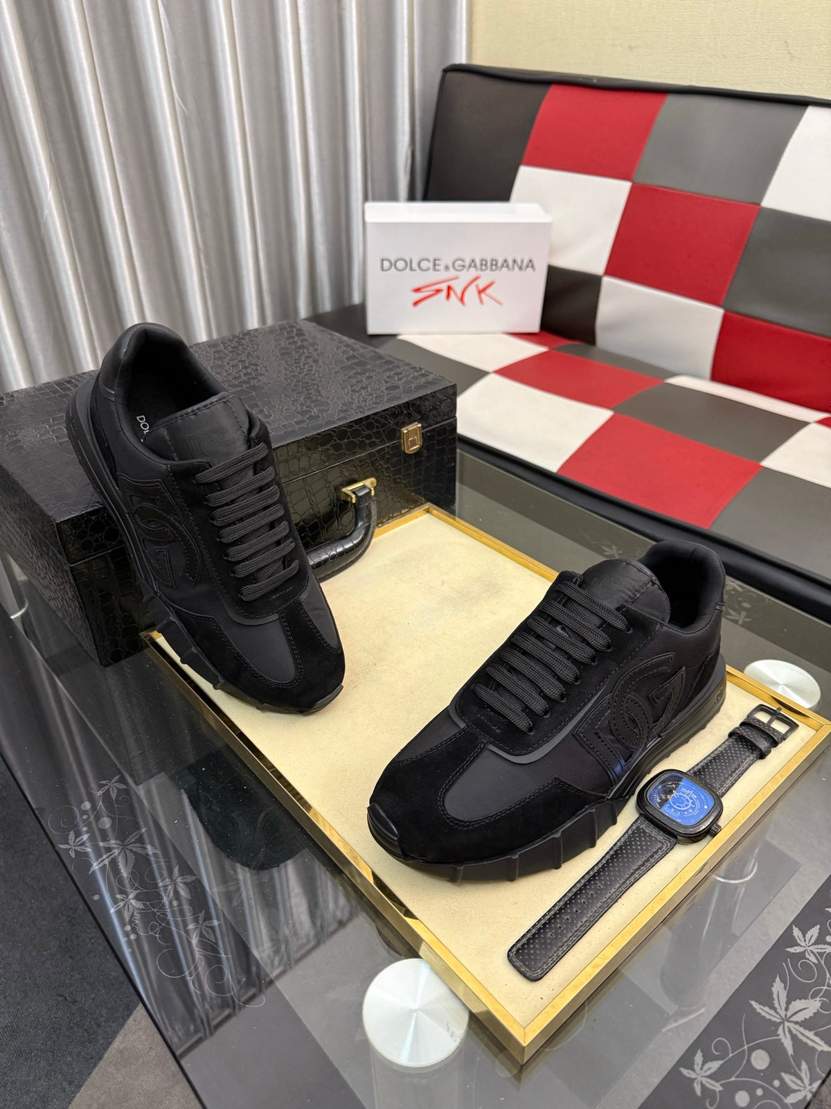 Dolce & Gabbana DG Silk Calfskin & Nubuck Casual Sneakers