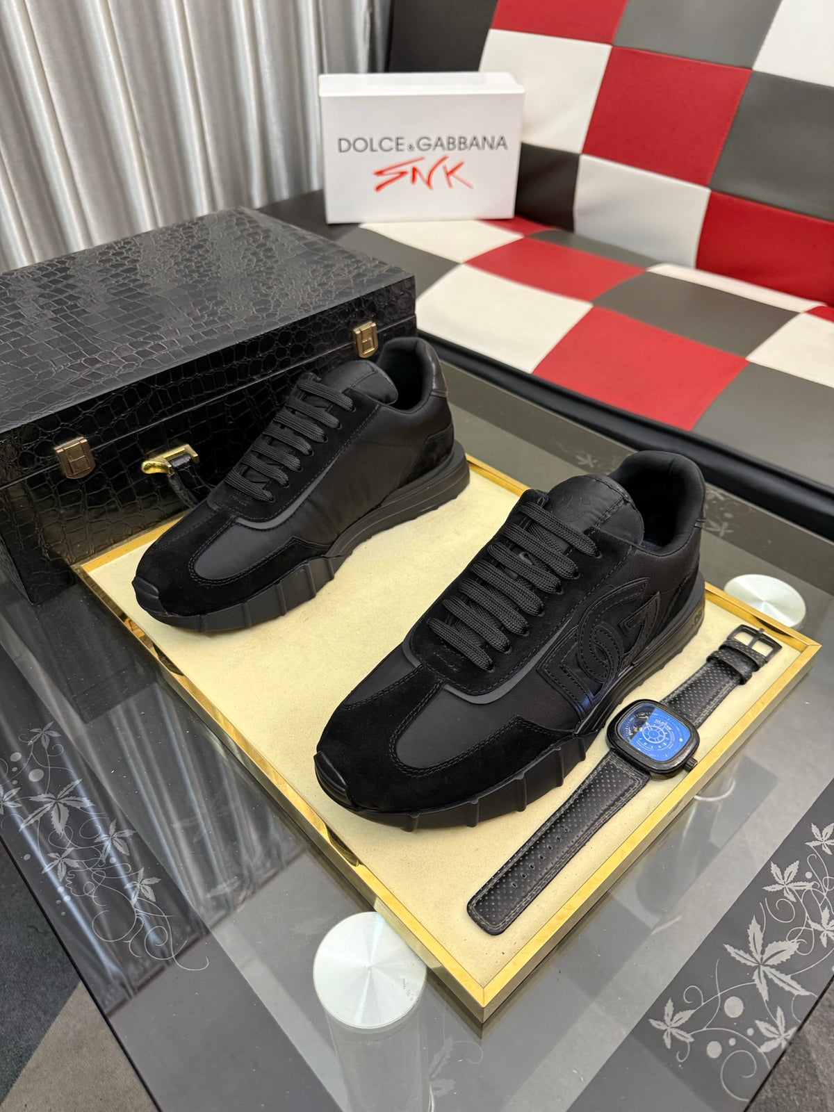 Dolce & Gabbana DG Silk Calfskin & Nubuck Casual Sneakers