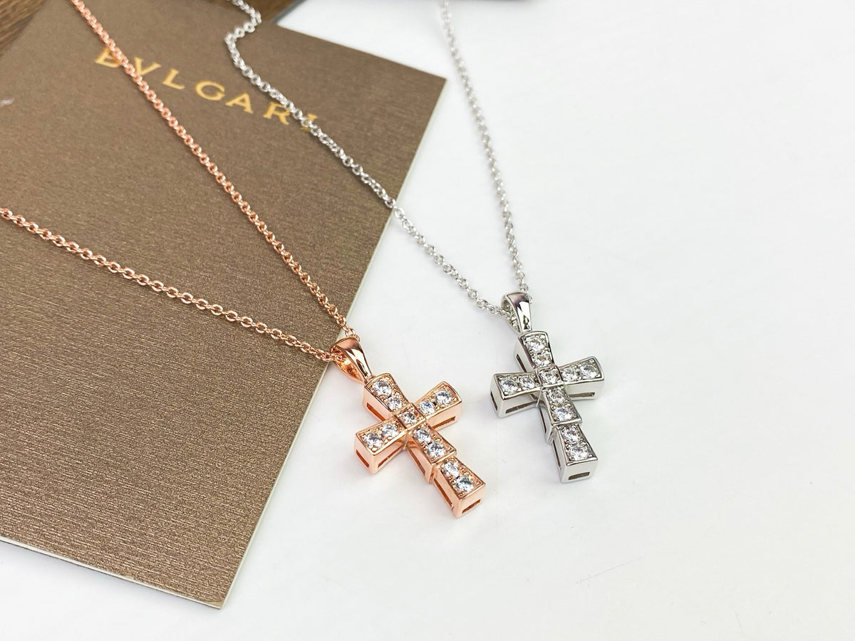 rose crystal cross Sweater for women - product detail view