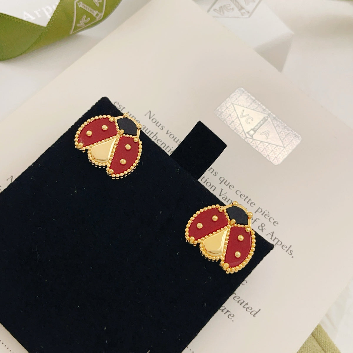 gold brass luxury Stud Earrings for women - alternate angle view 6